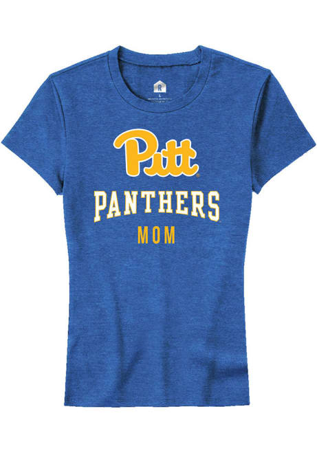 Pitt Panthers Blue Rally Mom Wordmark Short Sleeve T-Shirt