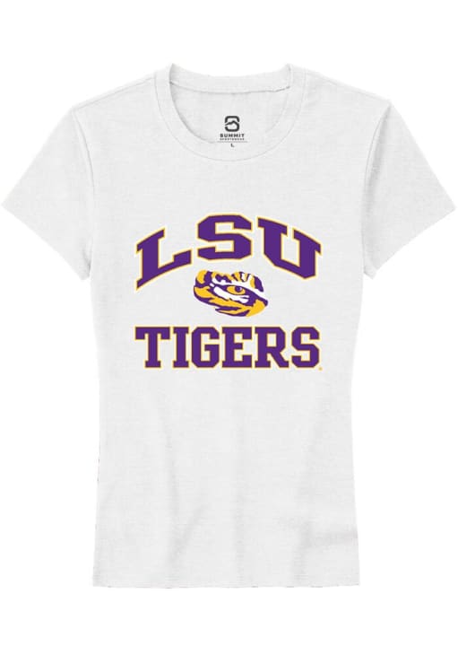 Summit Sportswear LSU Tigers Womens White No 1 Neutral Short Sleeve T-Shirt