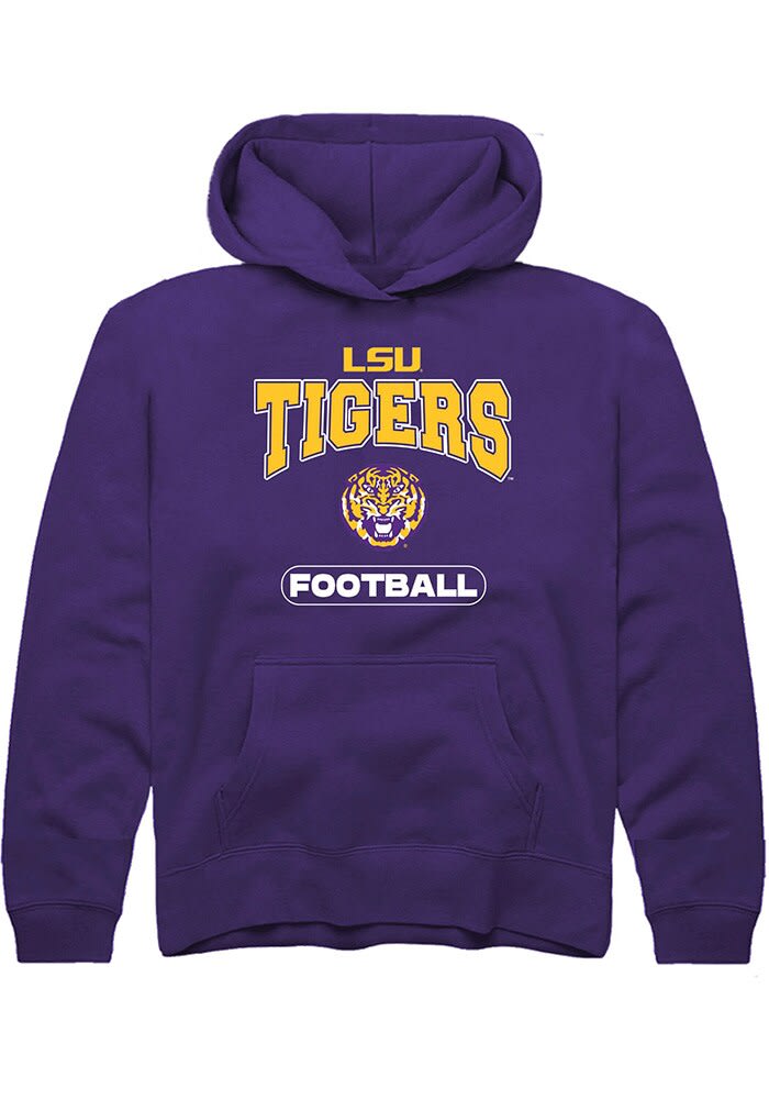 Rally LSU Tigers Youth Purple Football Long Sleeve Hoodie