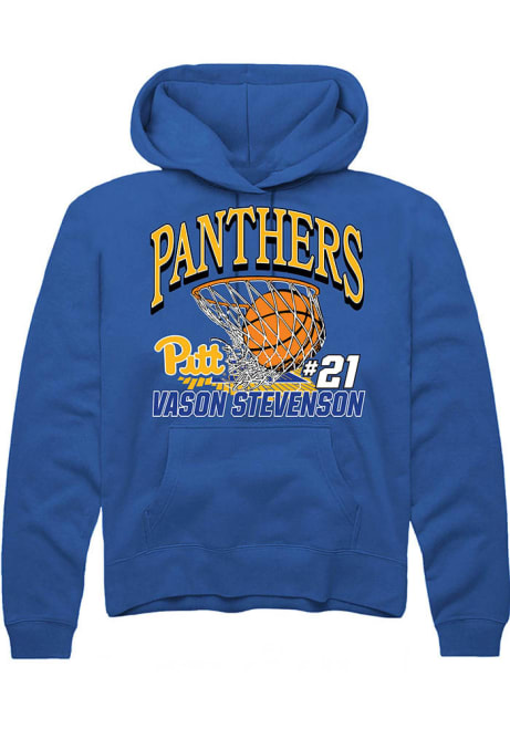 Vason Stevenson Rally Mens Blue Pitt Panthers NIL Name Number Net Hooded Sweatshirt