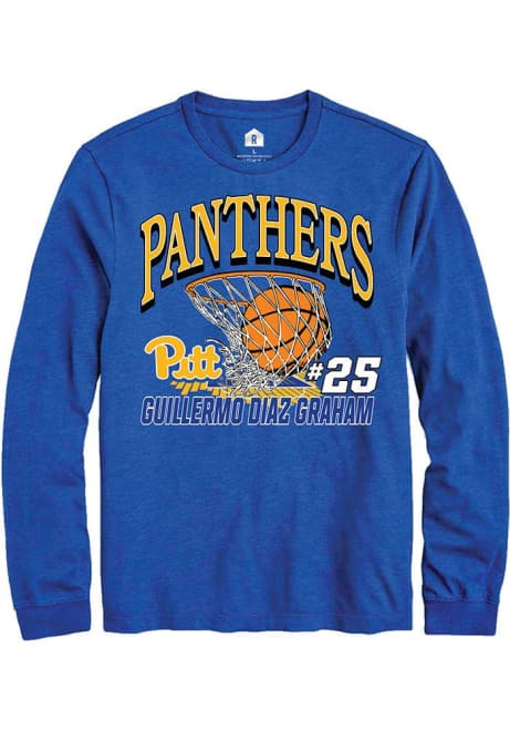 Guillermo Diaz Graham Rally Mens Blue Pitt Panthers NIL Name Number Net Tee