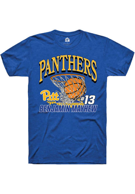 Benjamin Mayhew Blue Pitt Panthers NIL Name Number Net Short Sleeve T Shirt