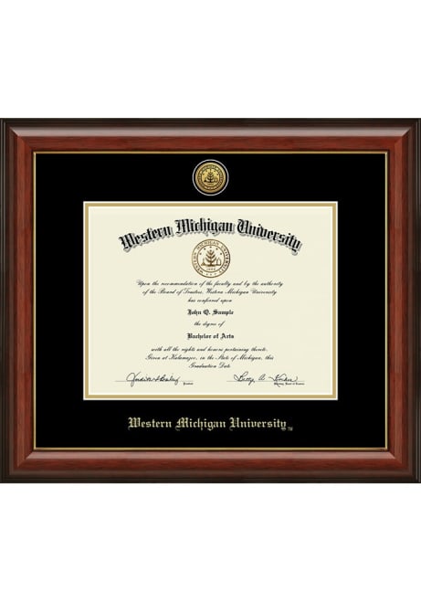 Brown Western Michigan Broncos Lancaster Diploma Picture Frame