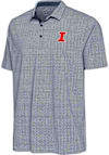 Main image for Mens Illinois Fighting Illini White Antigua Intersect Short Sleeve Polo Shirt