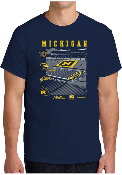 Michigan Wolverines Blue 2025 Football Schedule Short Sleeve T Shirt
