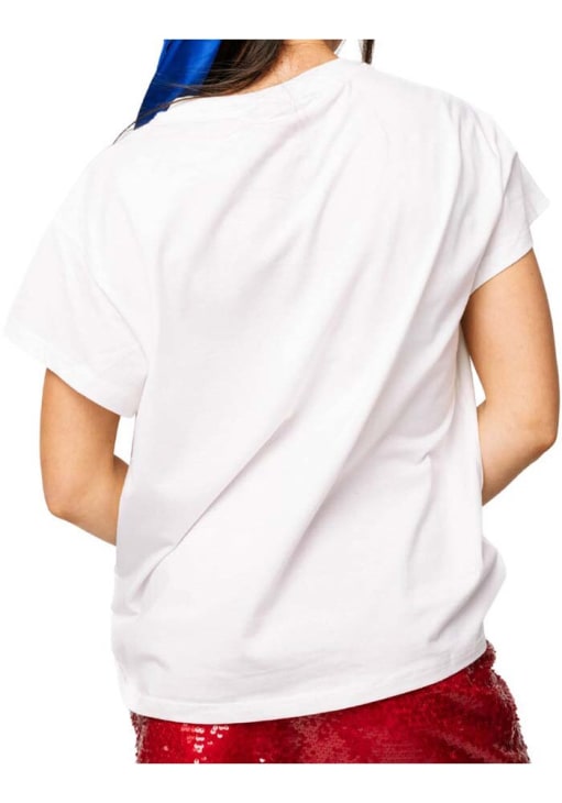 Queen of Sparkles Kansas Jayhawks Womens White Metallic Letters Short Sleeve T-Shirt
