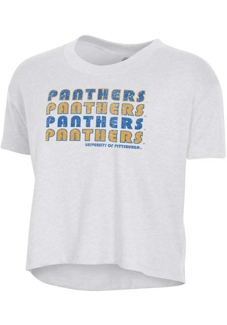 Pitt Panthers White Alternative Apparel Headliner Crop Short Sleeve T-Shirt