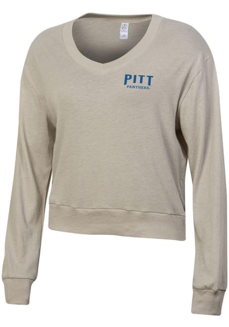 Womens Pitt Panthers Oatmeal Alternative Apparel Slouchy LS Tee