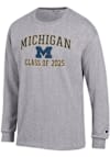 Main image for Mens Michigan Wolverines Grey Champion Class of 2025 Text Jersey Tee