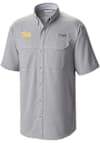 Main image for Mens Pitt Panthers Grey Columbia Heat Seal Low Drag Offshore Short Sleeve Dress Shirt