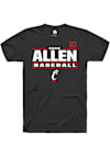 Main image for Keegan Allen Rally Mens Black Cincinnati Bearcats NIL Stacked Box Player T Shirt