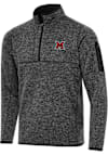 Main image for Mens Miami RedHawks Black Antigua Fortune Qtr Zip Pullover