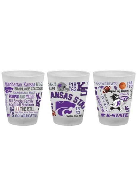 Purple K-State Wildcats Campus Wrap Frosted Shot Glass