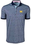 Main image for Youth Michigan Wolverines Navy Blue Greyson Extrusion Short Sleeve Polo Shirt
