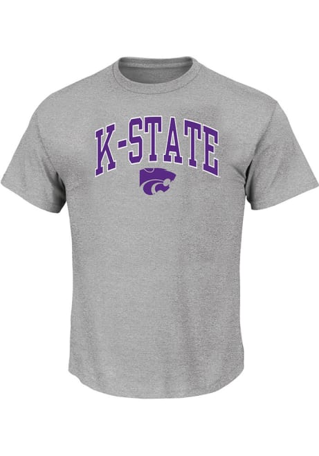 K-State Wildcats Arch Mascot Big and Tall T-Shirt - Grey