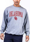 Main image for Oklahoma Sooners Mens Grey Arch Mascot Big and Tall Crew Sweatshirt