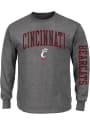 Cincinnati Bearcats Arch Mascot Long Sleeve T-Shirt - Charcoal