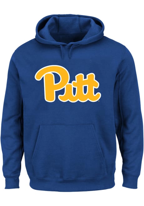 Mens Blue Pitt Panthers Big Logo Big and Tall Hooded Sweatshirt