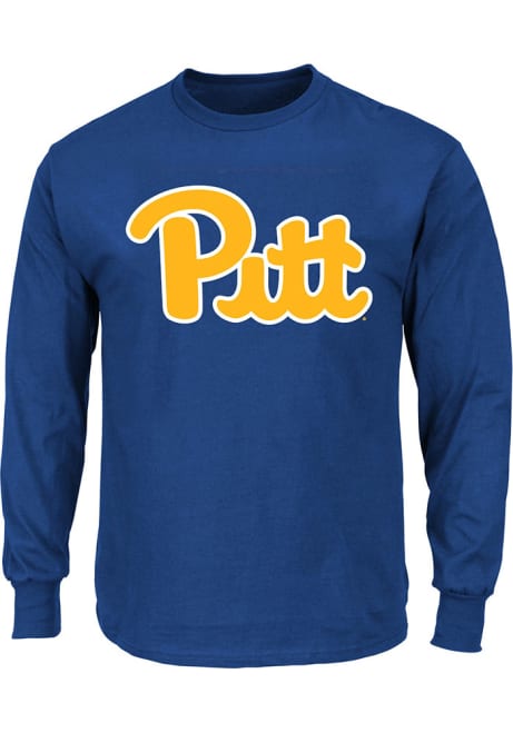 Mens Blue Pitt Panthers Big Logo Big and Tall Long Sleeve T-Shirt