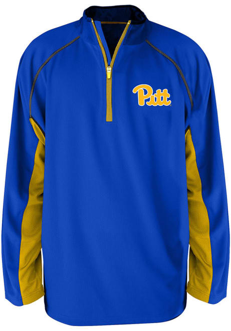 Mens Blue Pitt Panthers Side Panel 1/4 Zip Pullover