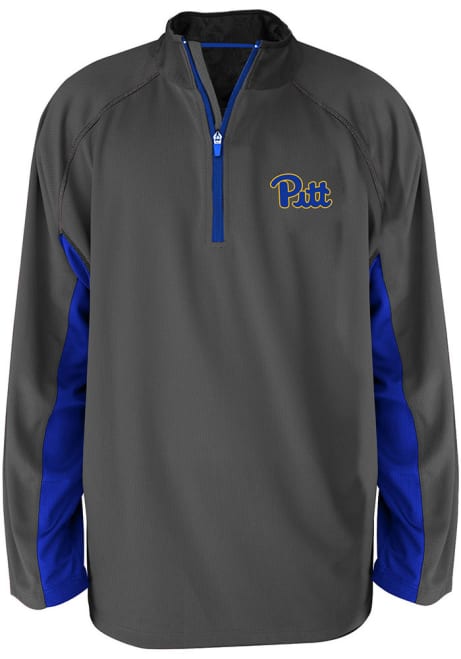 Mens Charcoal Pitt Panthers Side Panel 1/4 Zip Pullover