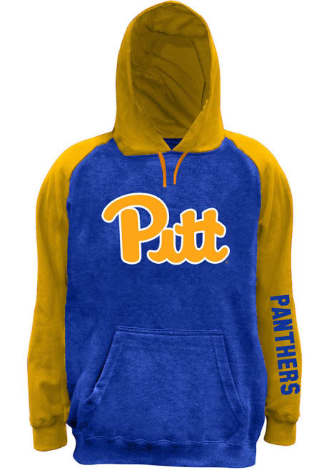 Mens Blue Pitt Panthers Space Dye Pieced Body Big and Tall Hooded Sweatshirt