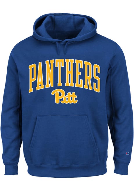 Mens Blue Pitt Panthers Arch Mascot Big and Tall Hooded Sweatshirt