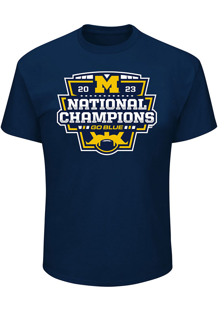 Michigan Wolverines Mens Navy Blue 2023 National Champions Big and Tall  T-Shirt