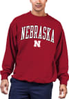 Main image for Nebraska Cornhuskers Mens Red Arch Big and Tall Crew Sweatshirt
