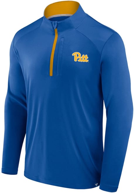 Mens Blue Pitt Panthers Defender Left Chest Qtr Zip