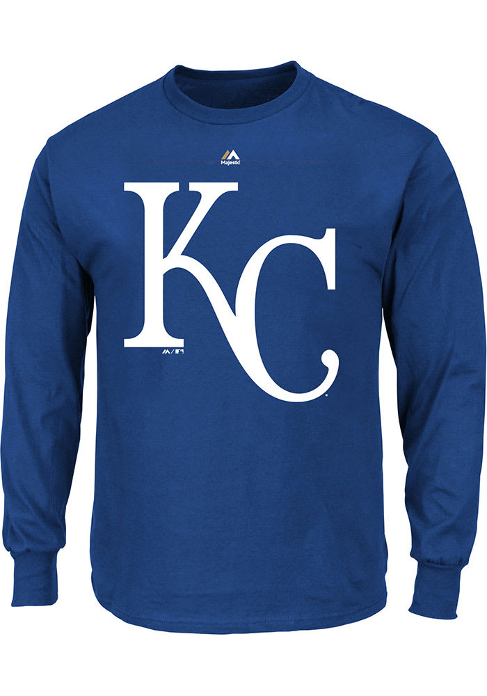 Eternal Fortune Fashion LLC Waitex Kansas City Royals Blue Logo Big and Tall Long Sleeve Tshirt Blue 100 Cotton Size 4XT Rally House