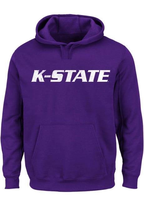 Mens Purple K-State Wildcats Pigment Big and Tall Hooded Sweatshirt