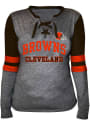 Cleveland Browns Womens Contrast T-Shirt - Charcoal