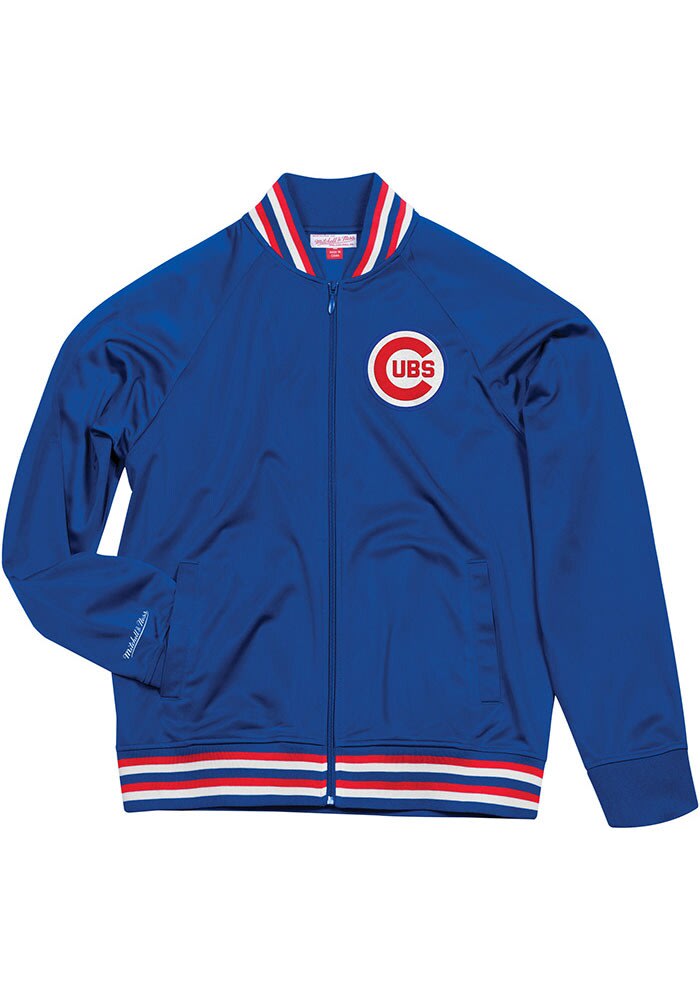 Chicago Cubs Mens TRACK JACKET ROYAL Light Weight Jacket