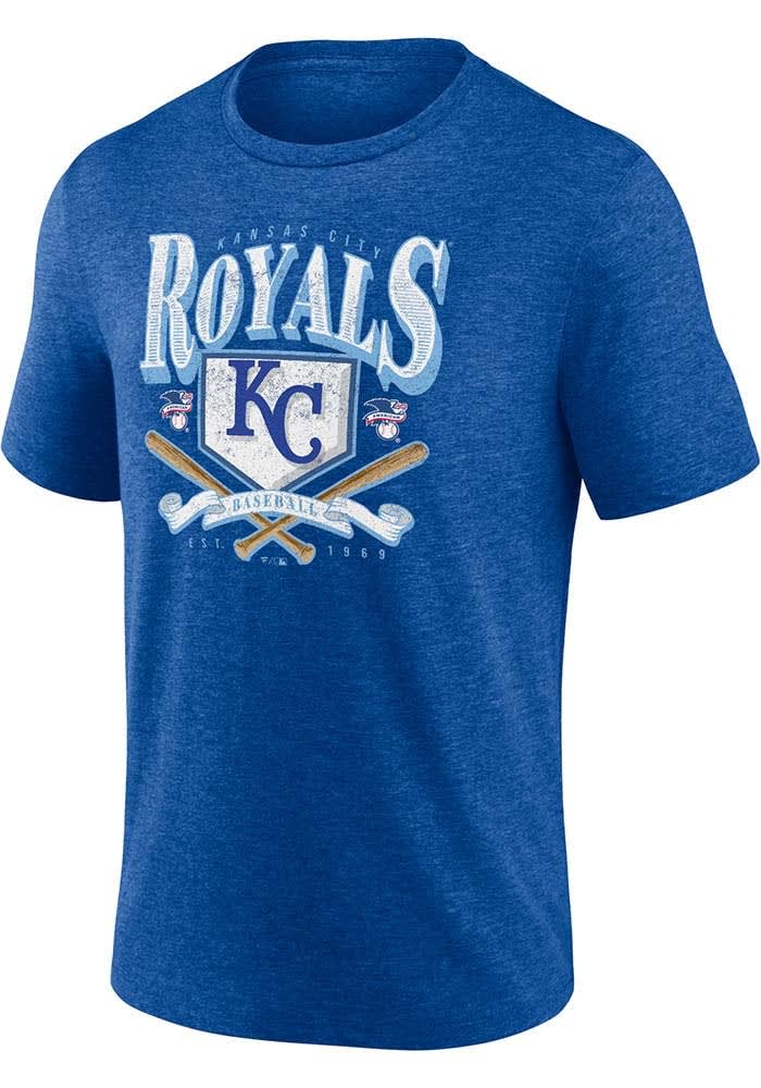 Eternal Fortune Fashion LLC Waitex Kansas City Royals Light Blue Bat Big and Tall Tshirt Light Blue 100 Cotton Size 2XLT Rally House