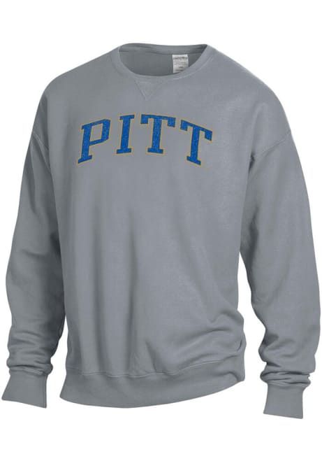 Mens Pitt Panthers Charcoal ComfortWash Garment Dyed Crew Sweatshirt