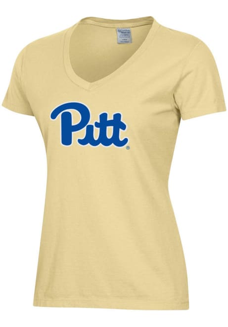 Pitt Panthers Yellow ComfortWash Garment Dyed Wordmark Short Sleeve T-Shirt