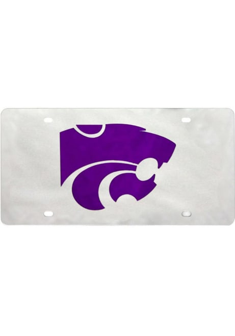 K-State Wildcats Silver  Team Logo Silver License Plate