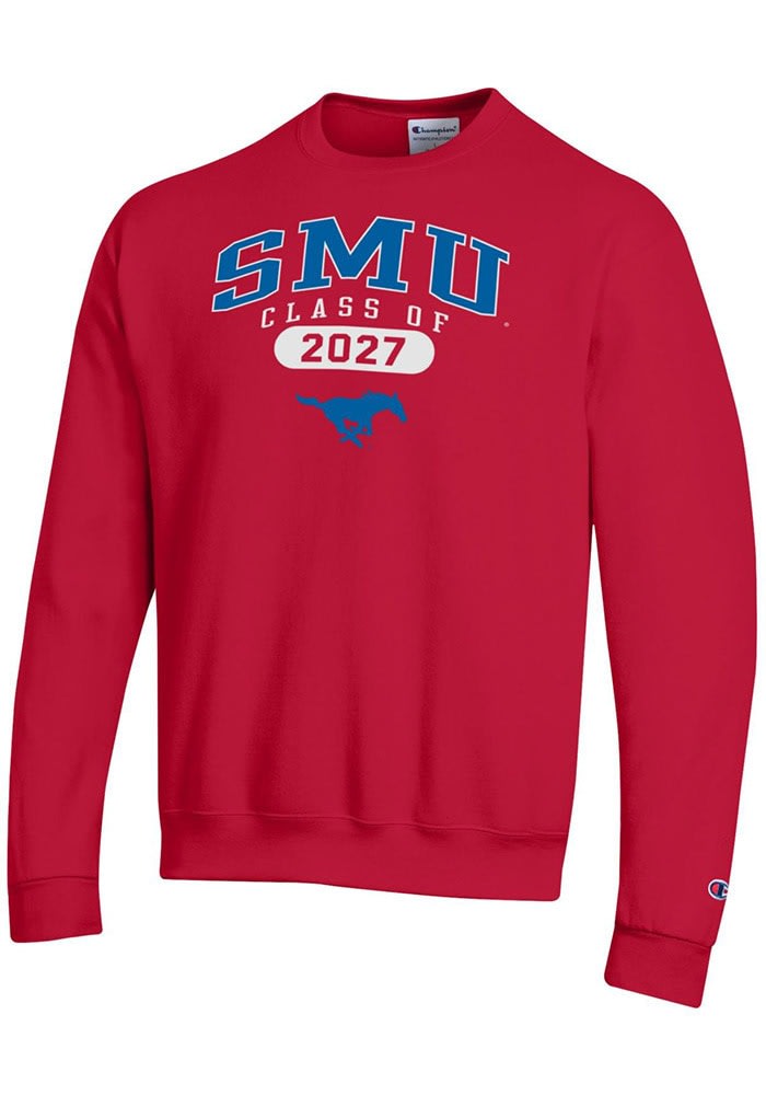 Champion SMU Mustangs Mens Red Class of 2027 Powerblend Crew