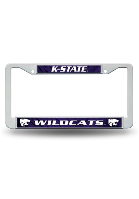 K-State Wildcats White Plastic License Frame