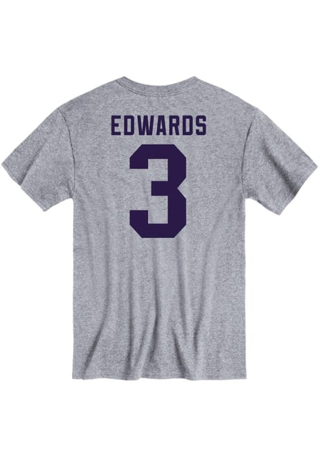 Dylan Edwards Rally Mens Grey K-State Wildcats Football Name and Number Player T Shirt