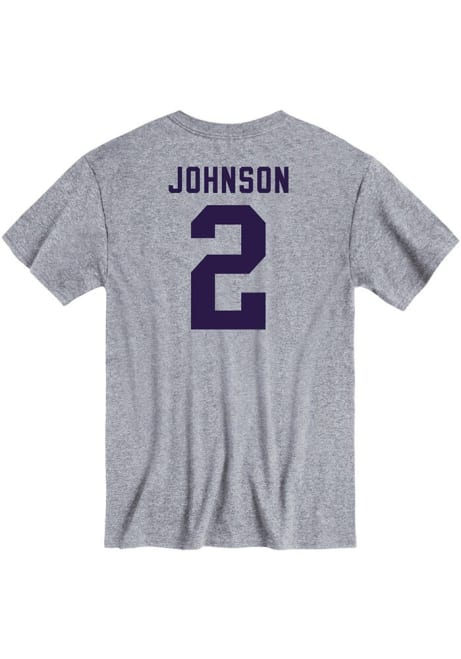 Avery Johnson Rally Mens Grey K-State Wildcats Football Name and Number Player T Shirt