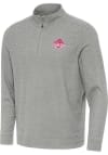 Main image for Mens Ohio State Buckeyes Grey Antigua 2024 Football National Champions Subtle Qtr Zip Pullover