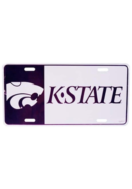 Purple K-State Wildcats Color Block License Plate