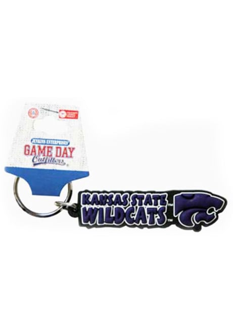 Purple K-State Wildcats Cutout Keychain