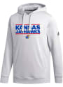 Kansas Jayhawks Adidas Fleece Hooded Sweatshirt - White