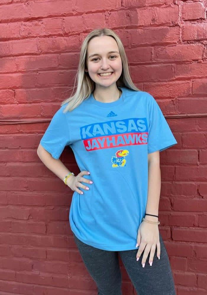 Adidas Kansas Jayhawks LIGHT BLUE Amplfiier Short Sleeve T Shirt