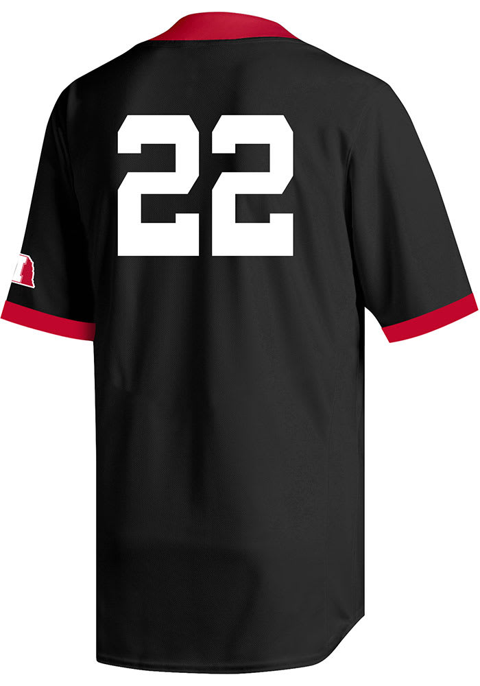 Adidas Mens BLACK Nebraska Cornhuskers Replica Baseball Jersey