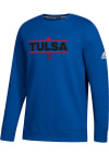 Main image for Adidas Tulsa Golden Hurricane Mens Blue Fleece Long Sleeve Crew Sweatshirt