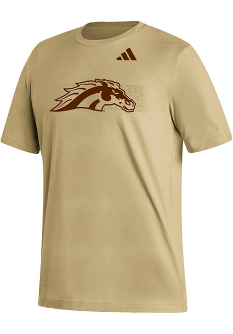 Western Michigan Broncos Tan Adidas Big Logo Fresh Short Sleeve T Shirt